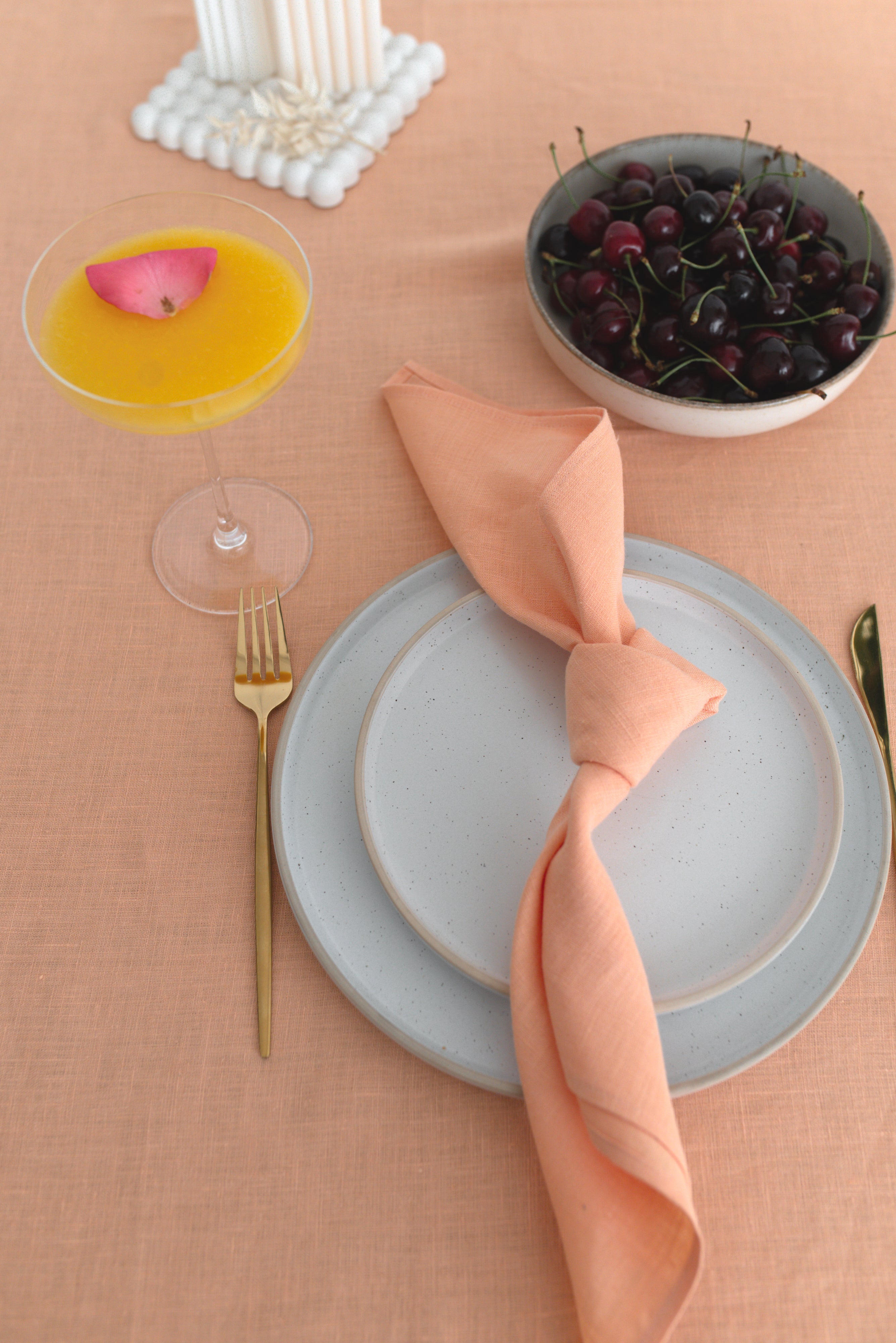 Linen napkins TN001 in PEACH COLOUR (3583)