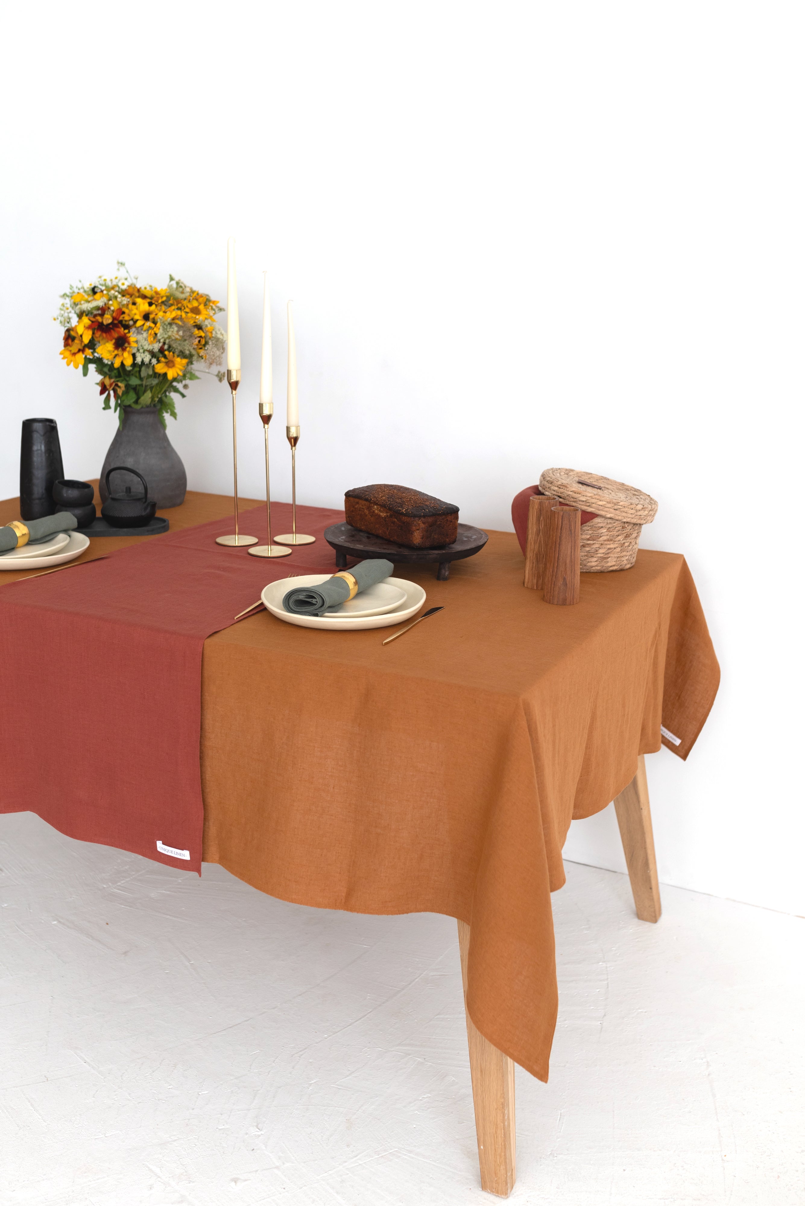 Linen Tablecloth TC001 in Cinamonn Colour (3330)