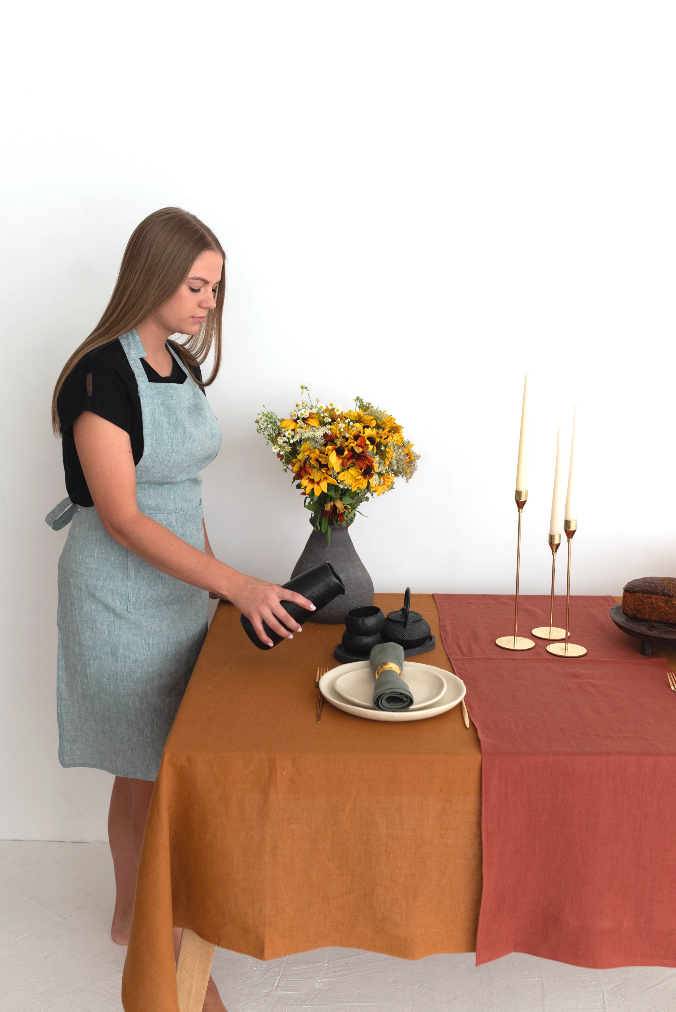 Linen Kitchen Bib Apron KA001